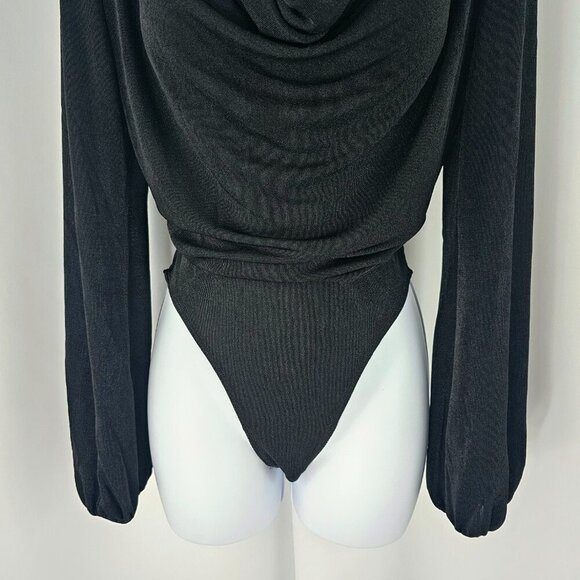 Band Of The Free Black Cowl Neck Long Sleeve Body Suit Women's Size Small NWT - Picture 3 of 14
